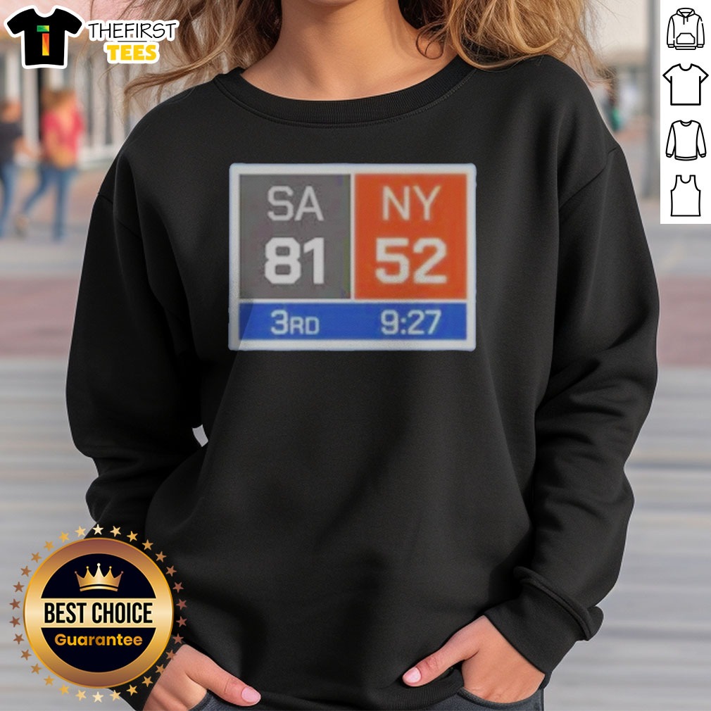 pretty-new-york-knicks-comeback-san-antonio-spurs-81-ny-52-sweatshirt Pretty New York Knicks Comeback San Antonio Spurs 81 NY 52 Sweatshirt in navy blue with bold white and orange text