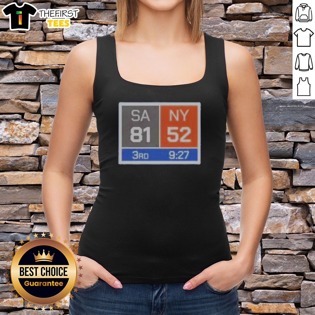 pretty-new-york-knicks-comeback-san-antonio-spurs-81-ny-52-tank-top Pretty New York Knicks Comeback San Antonio Spurs 81 NY 52 Tank top in white with bold game score design