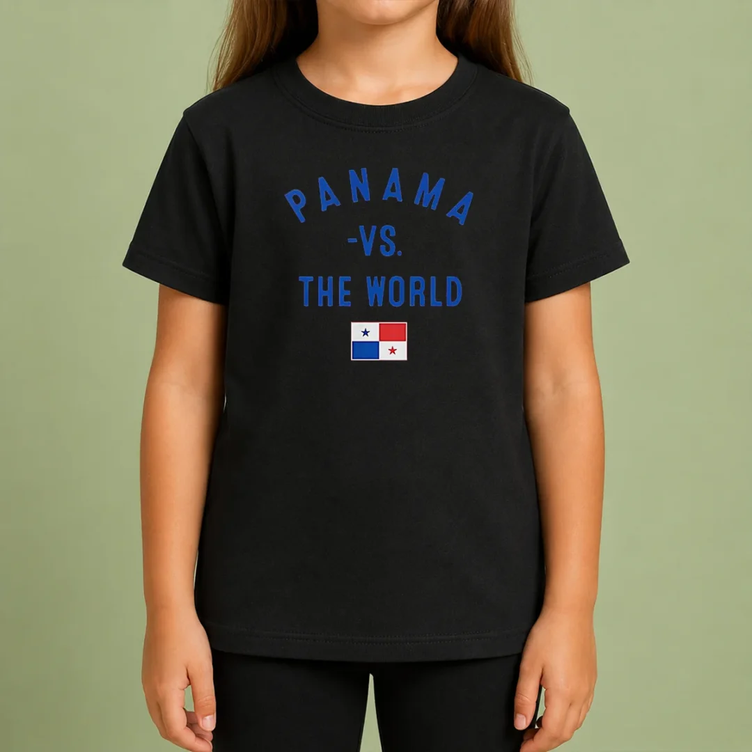 pretty-panama-vs-the-world-soccer-flag-kids-t-shirt Pretty Panama Vs The World Soccer Flag Kids T Shirt featuring colorful soccer-themed graphic on a comfortable kids tee