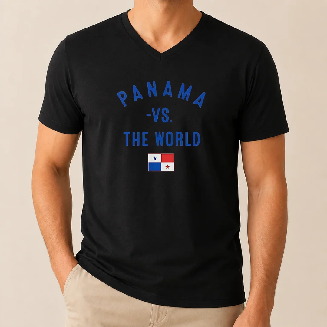 Pretty Panama Vs The World Soccer Flag V Neck Shirt Pretty Panama Vs The World Soccer Flag V-Neck Shirt