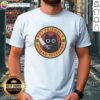 Pretty Pet Friendly Human Tolerant Black Cat With Knife Funny Parody Art Cotton Shirt displayed on a hanger.