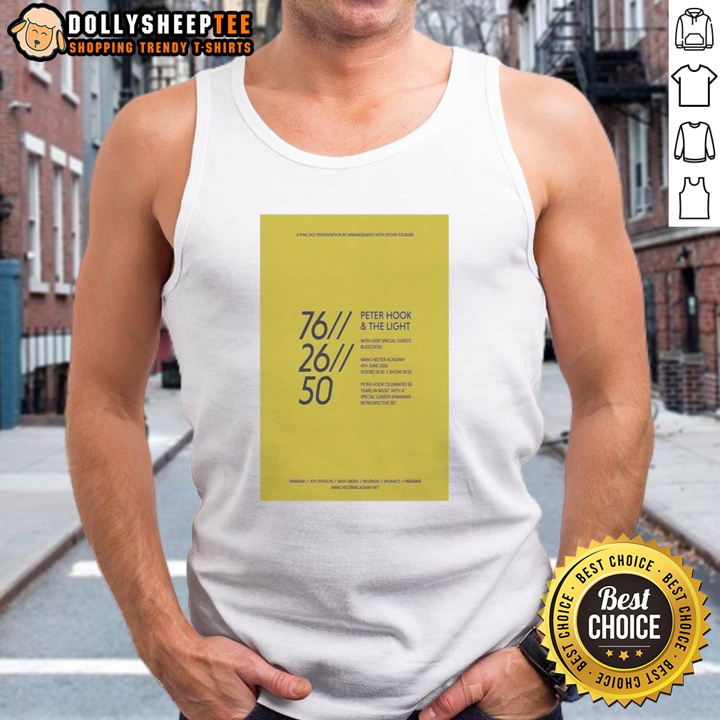 Pretty Peter Hook And The Light Manchester Academy 4th June 2026 Joy Division New Order Tank Top Pretty Peter Hook And The Light Manchester Academy 4th June 2026 Joy Division New Order Tank Top featuring iconic design