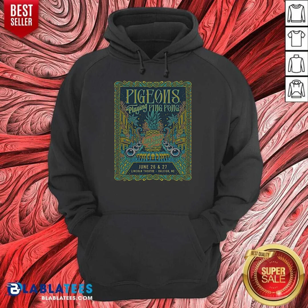 pretty-pigeons-playing-ping-pong-6-26-6-27-2026-raleigh-nc-poster-hoodie-hoodie-optimized Pretty Pigeons Playing Ping Pong 6 26 6 27 2026 Raleigh NC Poster Hoodie optimized image showing front view of a comfortable pullover hoodie