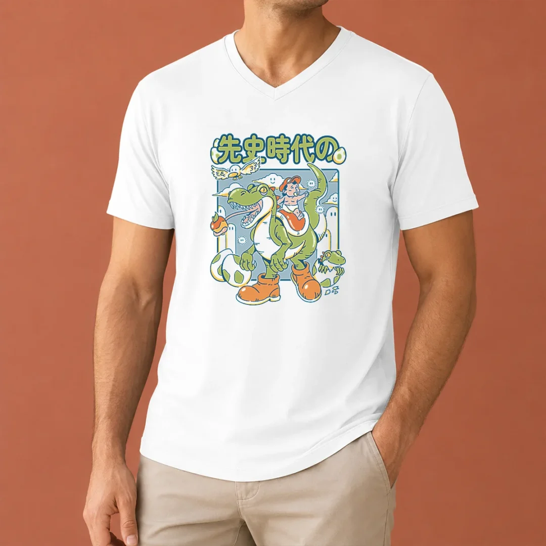 pretty-prehistoric-guardian-v-neck-shirt Pretty Prehistoric Guardian V-Neck Shirt