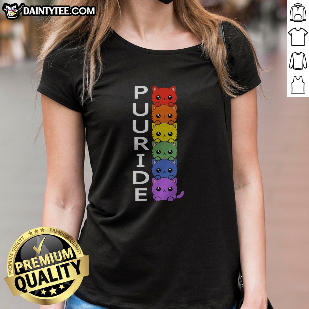 pretty-puuride-cute-cats-ladies-shirt Pretty Puuride Cute Cats Ladies Shirt featuring adorable cat graphics on a soft fabric.