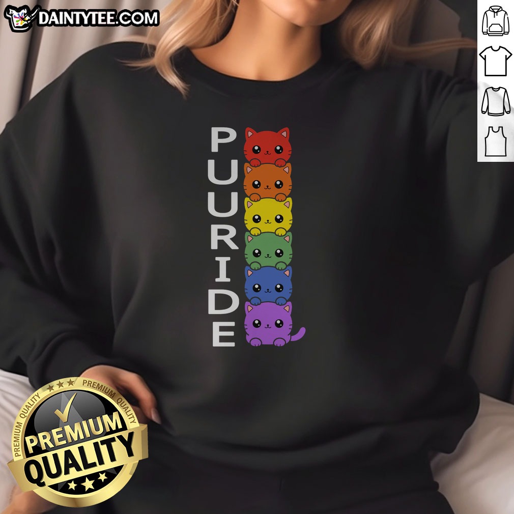 pretty-puuride-cute-cats-sweatshirt Pretty Puuride Cute Cats Sweatshirt featuring adorable cat graphics on a cozy fabric.