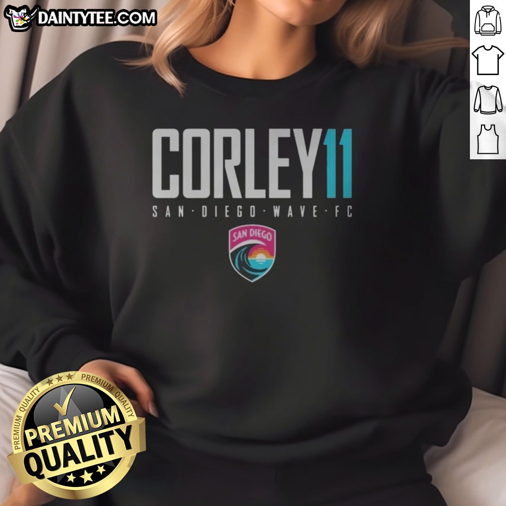 pretty-san-diego-wave-fc-corley-11-sweatshirt Pretty San Diego Wave FC Corley 11 San Diego Wave FC Sweatshirt featuring a vibrant design