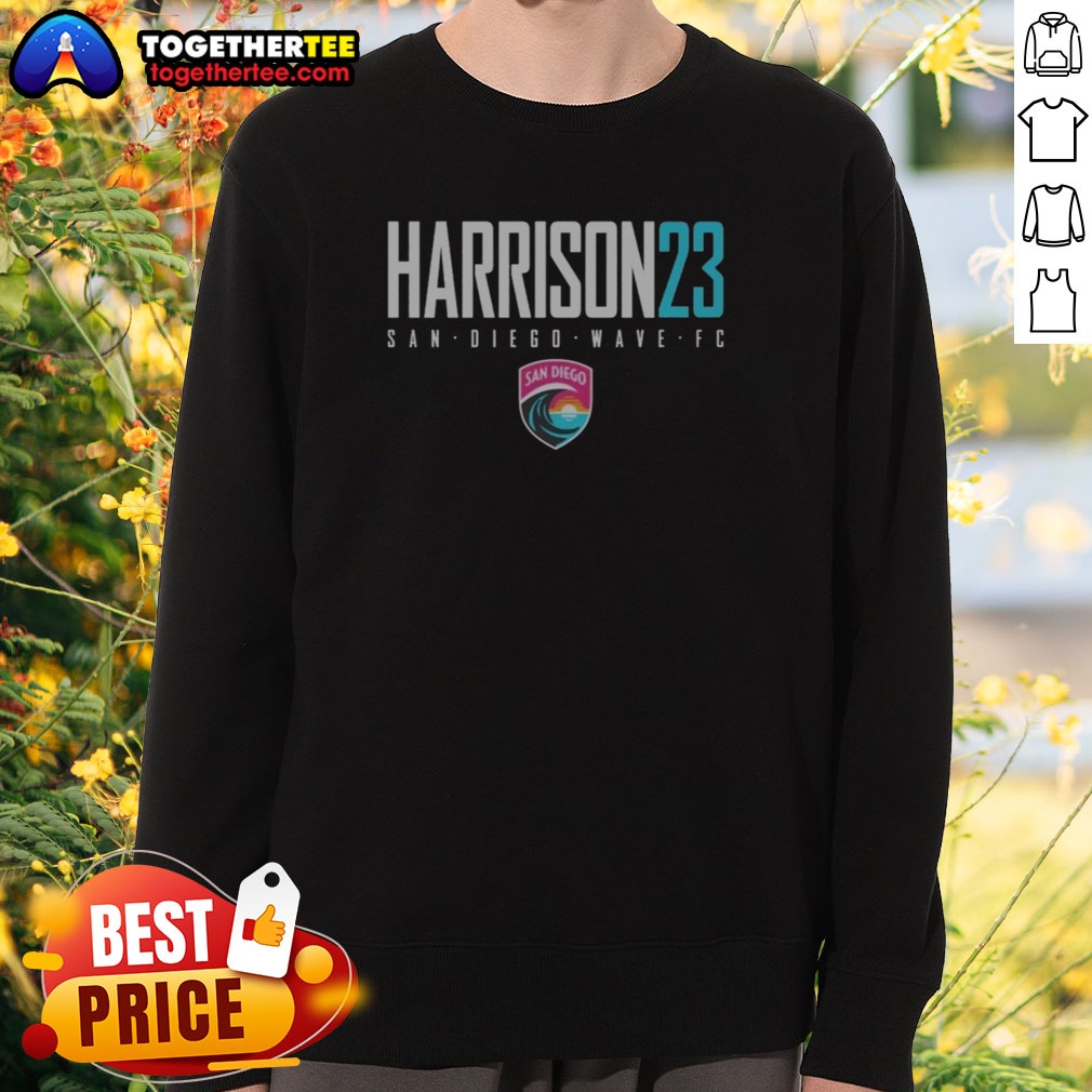 Pretty San Diego Wave FC Harrison 23 San Diego Wave FC Soccer Team Sweatshirt Pretty San Diego Wave FC Harrison 23 Sweatshirt featuring the San Diego Wave FC logo and colors.