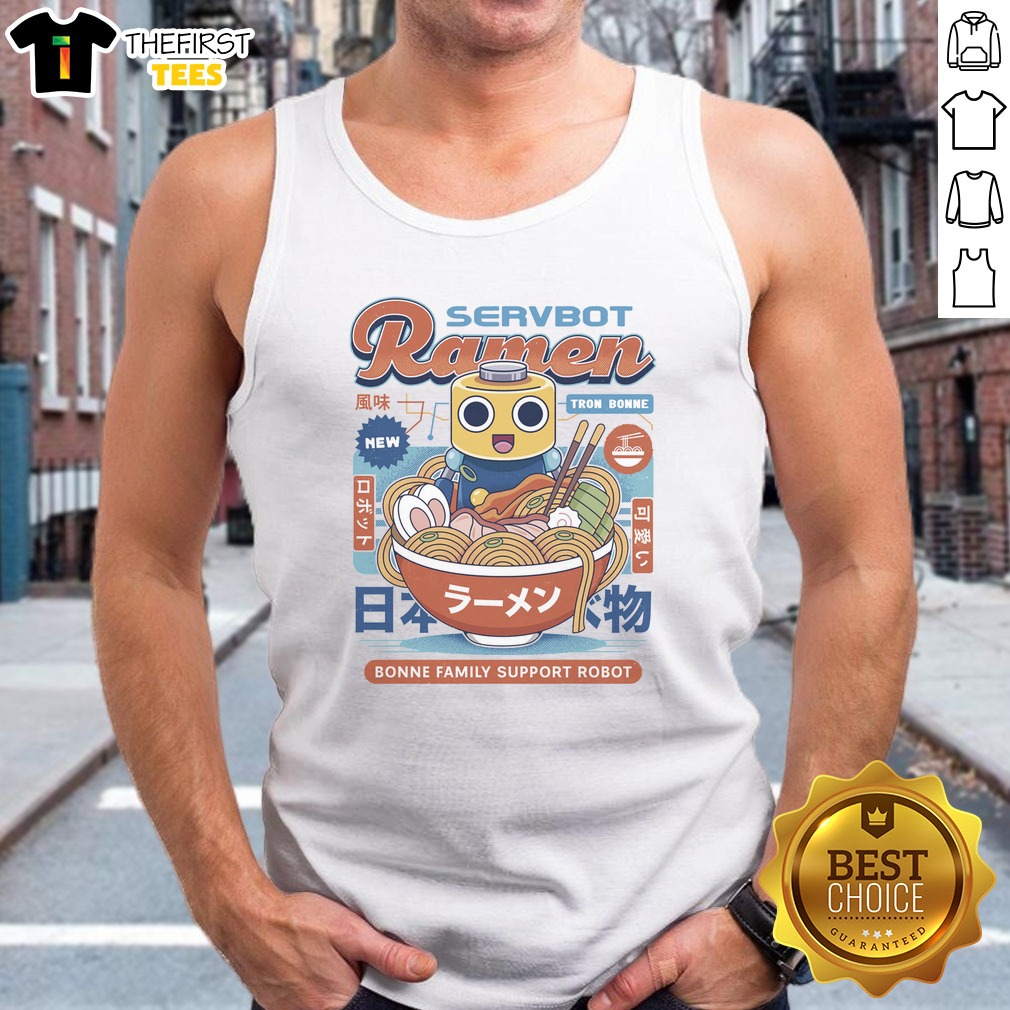 pretty-servbot-ramen-vintage-tank-top Pretty Servbot Ramen Vintage Tank top featuring a playful ramen graphic design.