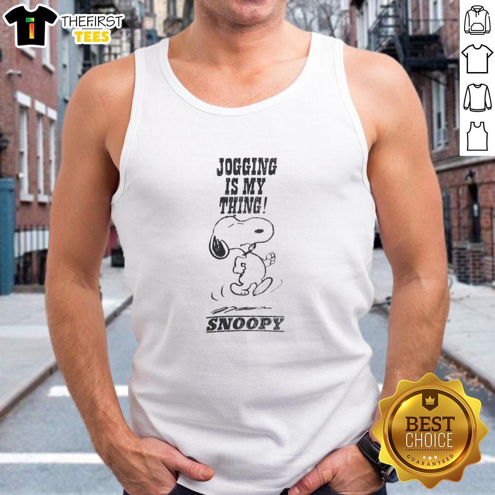 pretty-snoopy-jogging-is-my-thing-washed-tank-top Pretty Snoopy Jogging Is My Thing washed tank top in light blue, perfect for casual workouts and dog lovers.