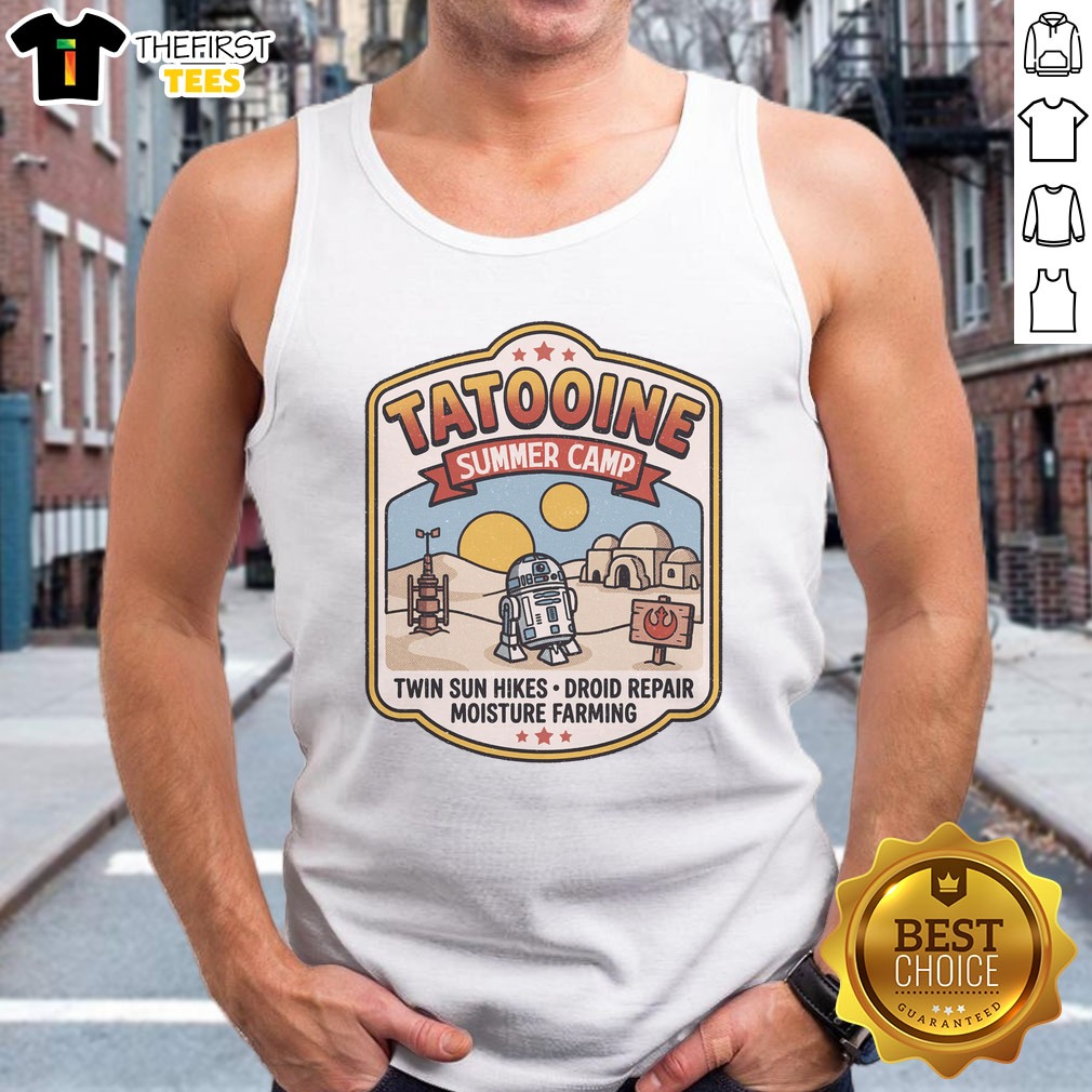 pretty-tatooine-summer-camp-twin-sun-hikes-droid-repair-moisture-farming-star-wars-tank-top Pretty Tatooine Summer Camp Twin Sun Hikes Droid Repair Moisture Farming Star Wars Tank Top displayed in a vibrant setting.