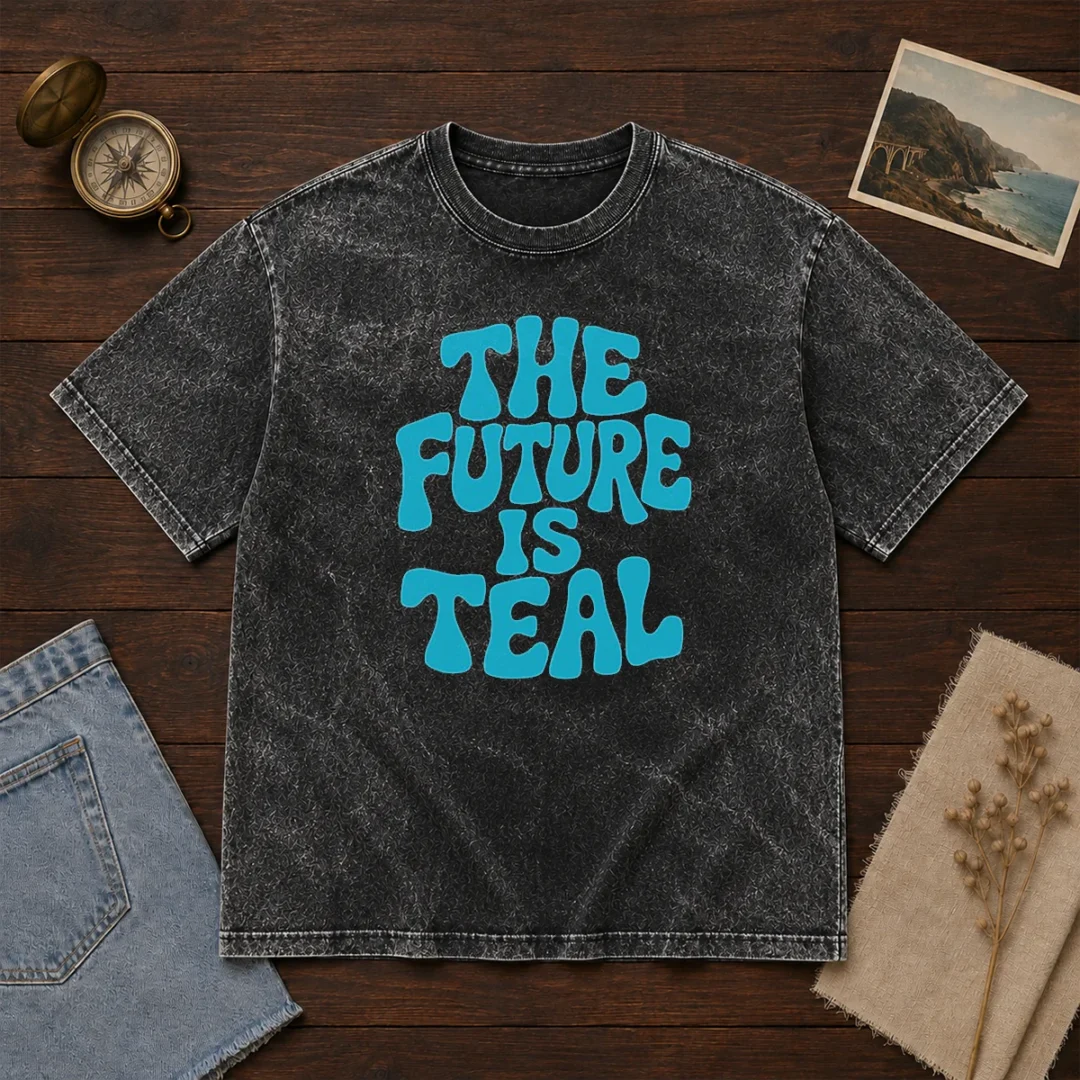 pretty-the-future-is-teal-washed-t-shirt Pretty The Future Is Teal Washed T-Shirt
