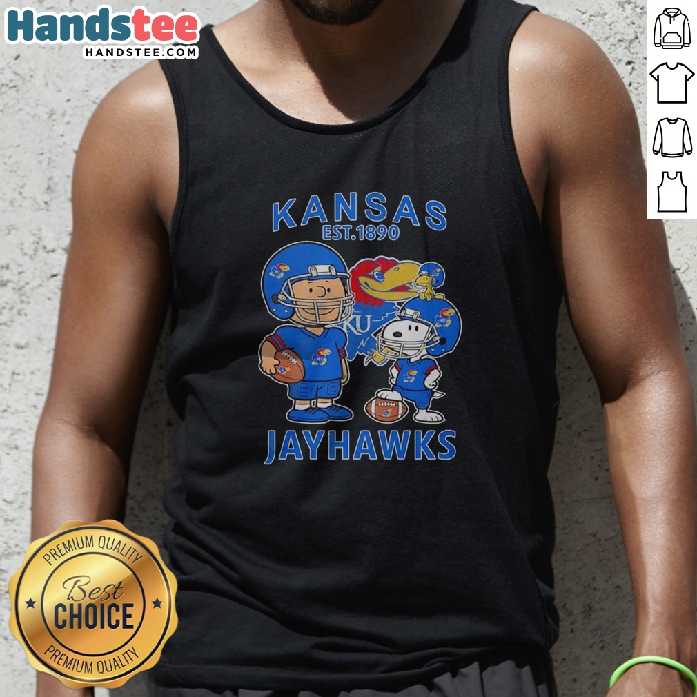 pretty-the-peanuts-kansas-jayhawks-football-est-1890-tank-top Pretty The Peanuts Kansas Jayhawks Football Est 1890 tank top with vibrant team colors and clear lettering