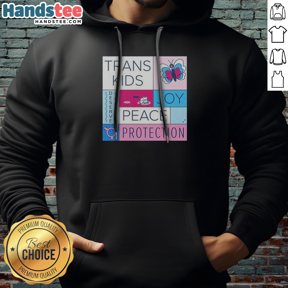 pretty-trans-kids-deserve-joy-peace-protection-hoodie Pretty Trans Kids Deserve Joy Peace Protection Hoodie in soft fabric with vibrant print, perfect for cozy wear
