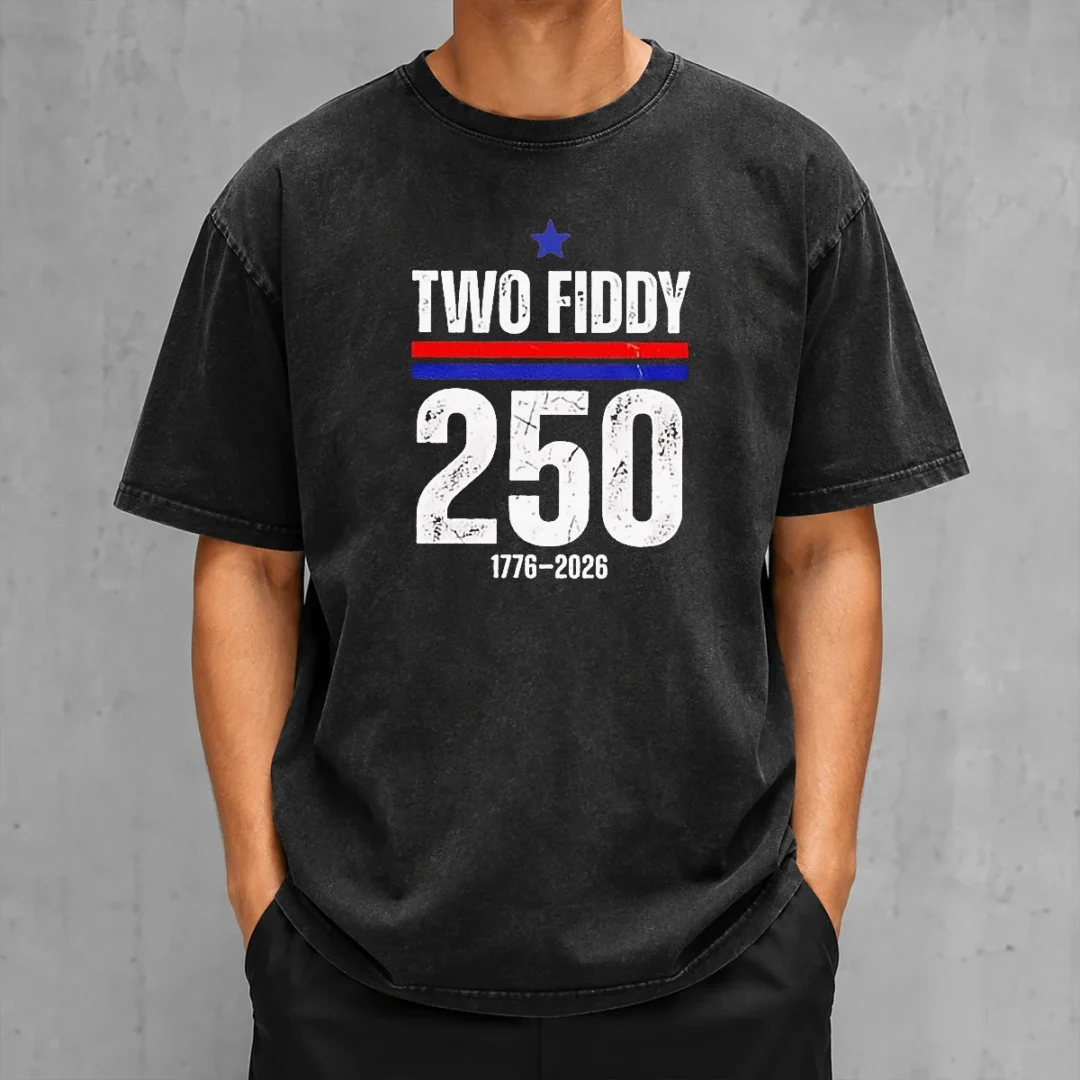pretty-two-fiddy-250-17762026-usa-washed-t-shirt-2 Pretty Two Fiddy 250 17762026 USA Washed T Shirt showing soft fabric texture and classic fit