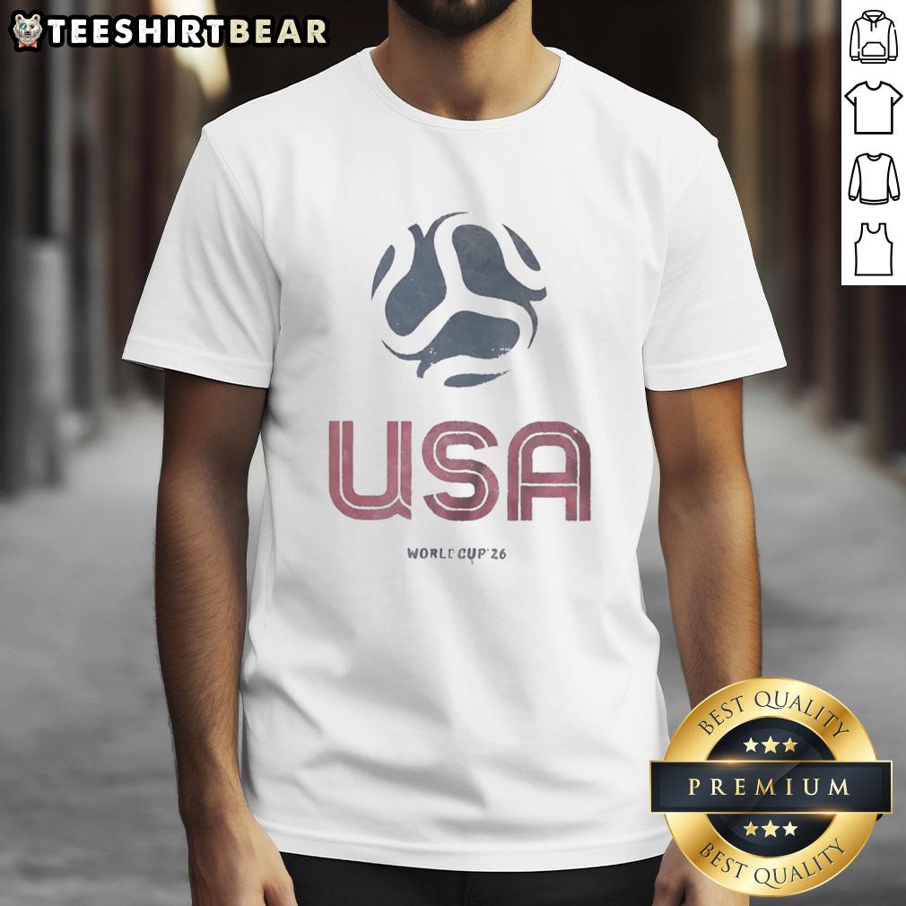 pretty-united-states-home-advantage-soccer-ball-world-cup-26-t-shirt Alt Text: Pretty United States Home Advantage Soccer Ball World Cup '26 T-Shirt featuring vibrant design and national colors.