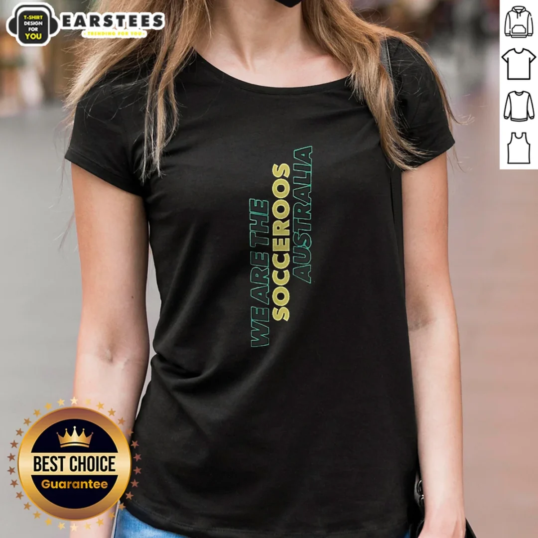 pretty-we-are-the-socceroos-australia-ladies-shirt Pretty We Are The Socceroos Australia Ladies Shirt in a classic fit with vibrant team colors