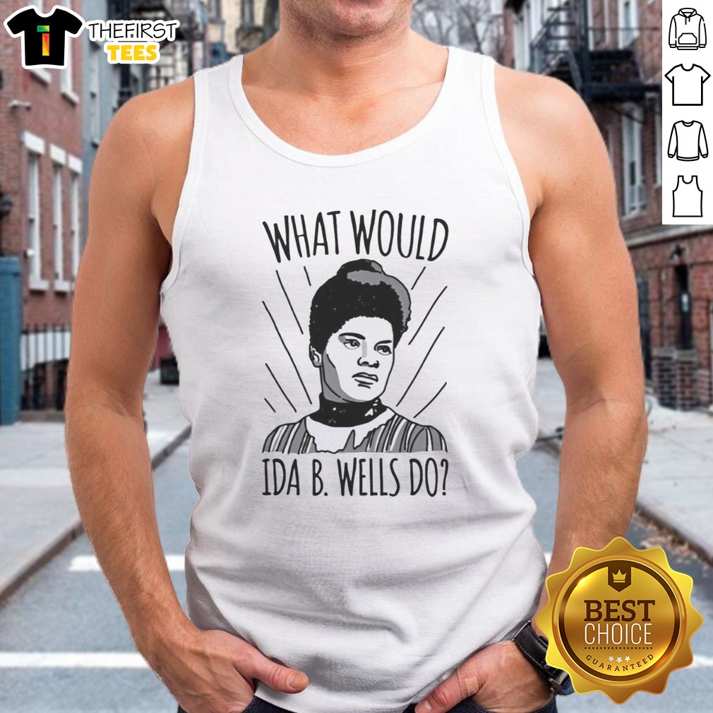 pretty-what-would-ida-b-wells-do-tank-top Pretty What Would Ida B Wells Do Tank top displayed on a neutral background, showcasing its vibrant print.