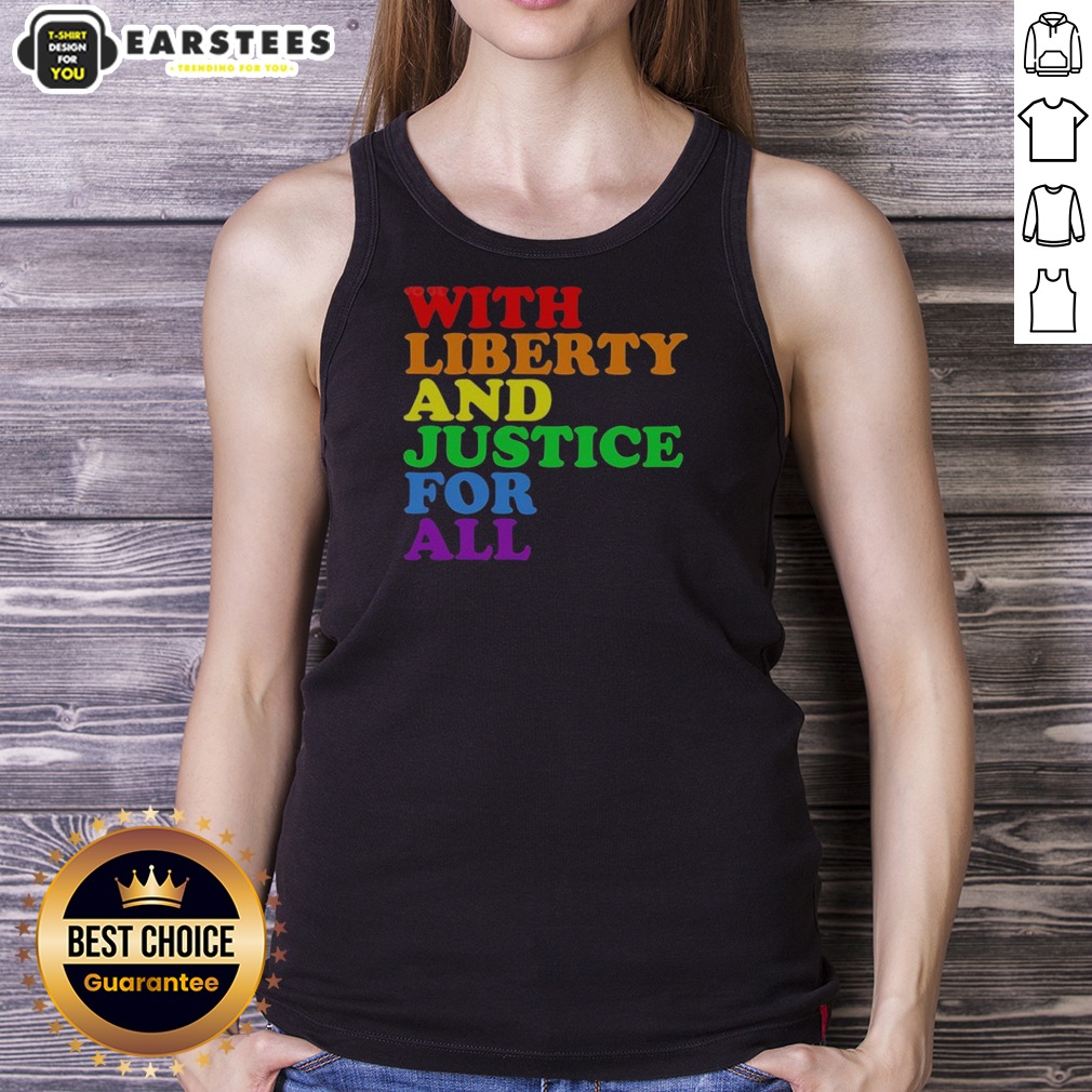 pretty-with-liberty-and-justice-for-all-pride-rainbow-text-pride-tank-top Pretty With Liberty And Justice For All Pride Rainbow Text Pride Tank Top