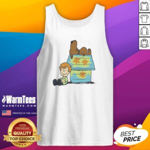 Funny Shaggy Rogers Scooby Doo Peanuts Crossover Mystery Machine Doghouse tank top with colorful graphic print