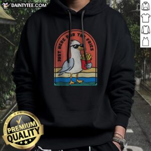 Seagull Wearing Sunglasses Just Here For The Fries Beach Retro Vintage Hoodie