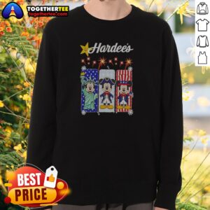 Top Hardee S Mickey Mouse Statue Of Liberty Patriot Uncle Sam USA Sweatshirt featuring a bold patriotic graphic on a comfortable sweatshirt