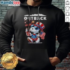 Nice Snoopy X Outback Fourth Of July American 250 Years 1776 2026 Fireworks Hoodie featuring festive designs and vibrant colors.