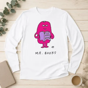 Official Mr Books The Paris Review Literary Reading Long Sleeve Shirt