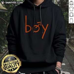 Pretty Boy Gender Symbol Icon Hoodie in black with a bold white gender symbol graphic on front