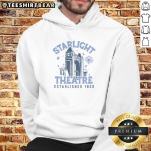 Pretty Starlight Theatre EST 1950 Vintage Blue Hoodie featuring a classic vintage design.