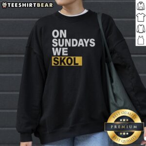 Pretty On Sundays We Skol Minnesota Vikings Football Sweatshirt featuring bold team colors on a cozy crewneck sweatshirt