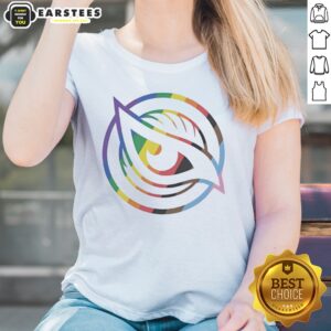 Funny Vancouver Goldeneyes Rainbow LGBTQ Pride Logo PWHL Graphic ladies shirt displayed in a vibrant setting