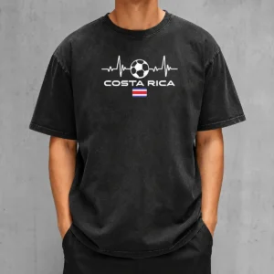 Top Costa Rica Football Soccer Washed T-Shirt