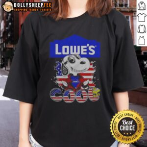 Awesome Snoopy Peanuts Lowe'S Cool Woodstock Ladies Shirt featuring a playful design with Snoopy and Woodstock.