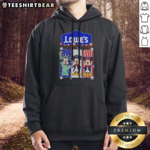 Nice Lowe'S Mickey Mouse Statue Of Liberty Patriot Uncle Sam USA Hoodie featuring graphic print on front