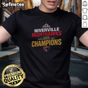 Original Niverville Nighthawks 2026 Centennial Cup Champions Hockey Tournament Winner t shirt featuring team colors and logo