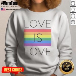Hot Love Is Love Pride Month sweatshirt featuring vibrant colors and a pride-themed design.