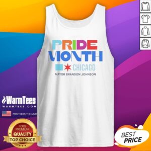 Nice Pride Month Chicago Mayor Brandon Johnson tank top featuring vibrant colors and bold graphics.