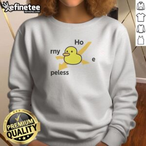 Hot Ho Rny Peless Duck sweatshirt in vibrant colors displayed on a cozy pullover