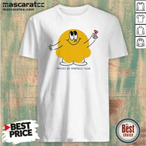 Good Movies By Yourself Club Yellow Blob Character Holding A Red Candy Art