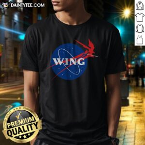 Premium Wing Mecha Aeronautics And Colony Administration Shirt displayed on a flat surface.