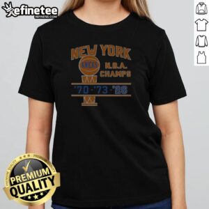 Pretty New York Knicks NBA Champs 1970 1973 2026 girl t-shirt in white with colorful vintage championship design