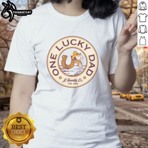 Alt Text: Official Peanuts Comfort Colors One Lucky Ladies Tee in vibrant colors, showcasing fun Peanuts characters and comfy style.
