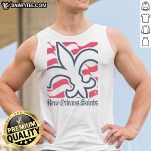 Nice New Orleans Saints American Heritage Wordmark Tank Top in black, featuring bold team graphics.