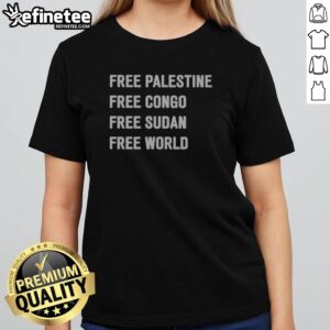 Official Marc Cucurella Free Palestine Free Congo Free Sudan Free World girlt shirt displayed on a neutral background.