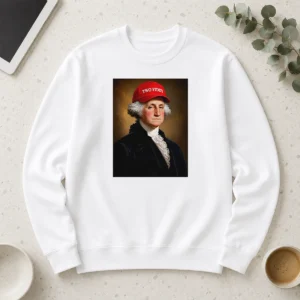 Original George Washington President America Hat With Two Fiddy long sleeve shirt in classic fit with patriotic design
