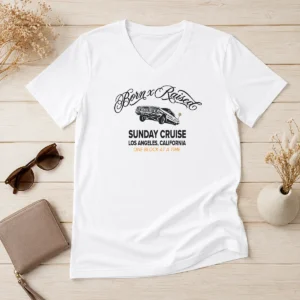 Official Sunday Cruise Los Angeles California One Block At A Time V-Neck Shirt