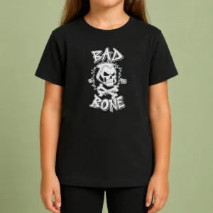Premium Bad To The Bone Skull Skeleton Kids T-Shirt