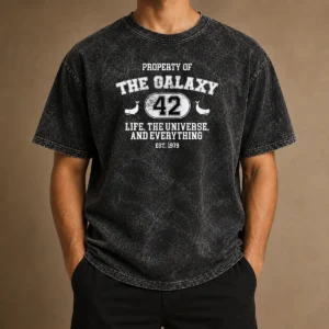 Awesome Property Of The Galaxy 42 Life The Universe And Everything Est 1979 Washed T-Shirt