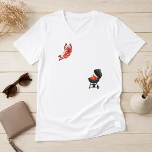 Good Steak Fly BBQ Freedom American 4th Of July 2026 V-Neck Shirt